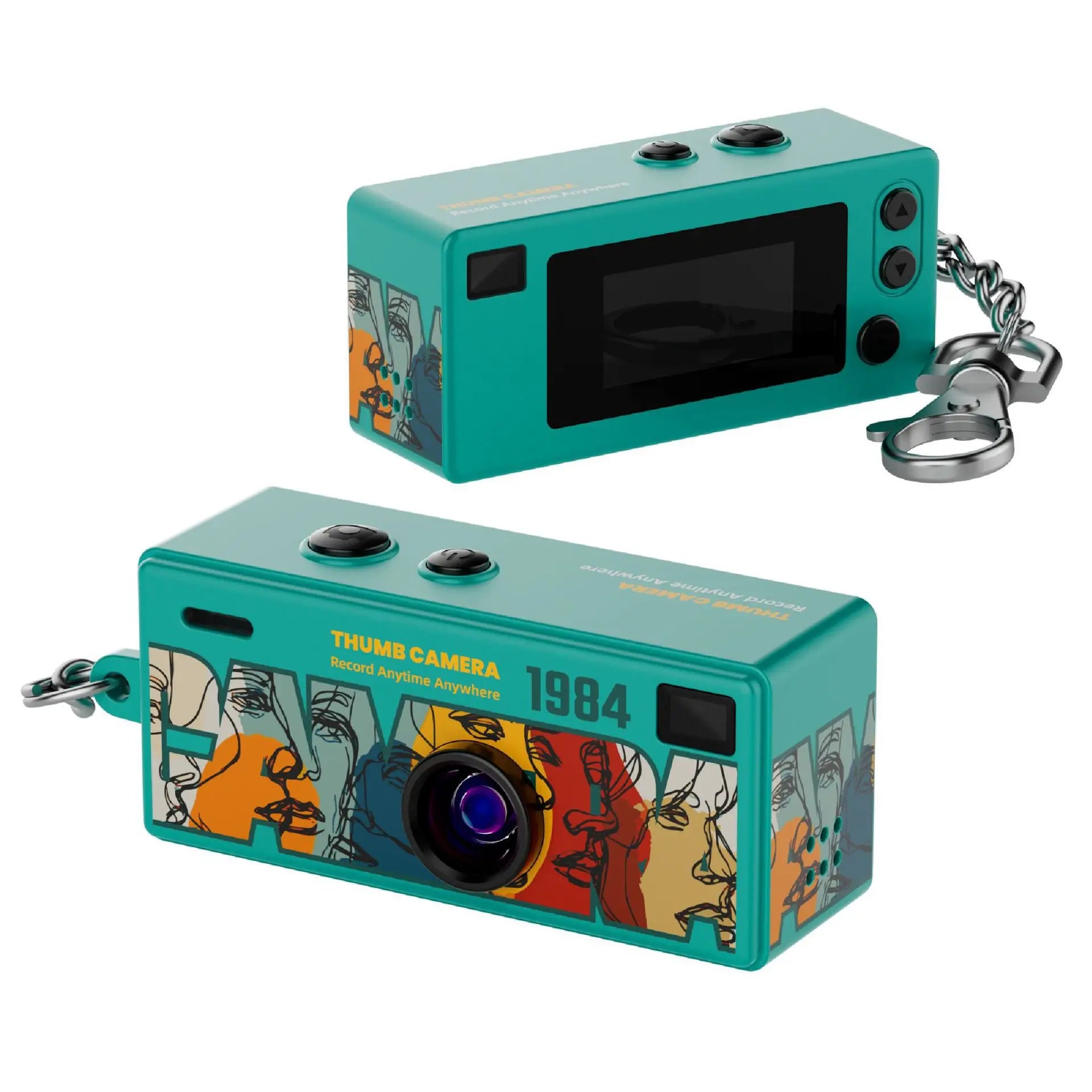 G6 Retro Mini Keychain Thumb Camera 1080P HD Recorder Built-in Flash Auto Focus 130° Wide Angle Lens  LCD Screen Portable Camera