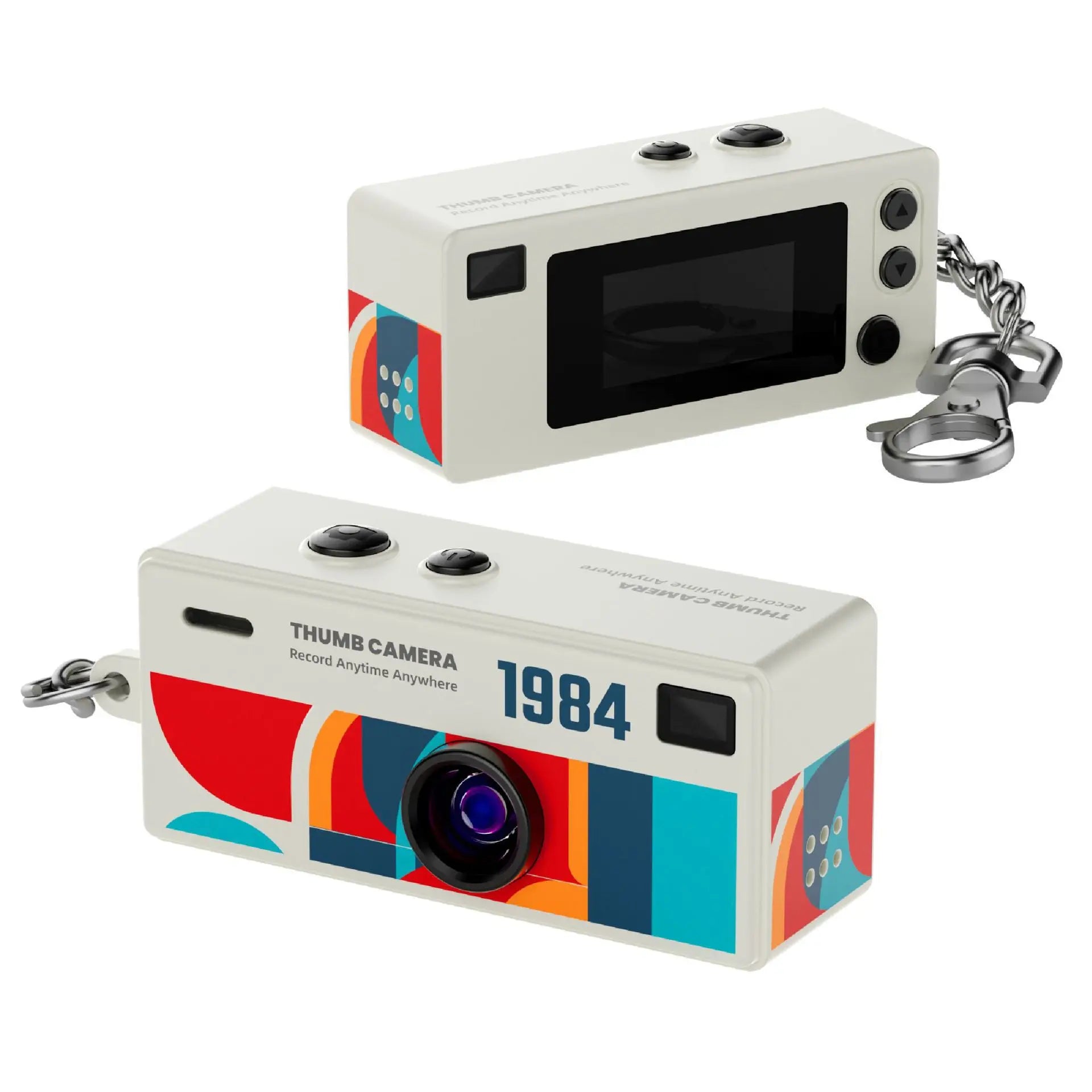 G6 Retro Mini Keychain Thumb Camera 1080P HD Recorder Built-in Flash Auto Focus 130° Wide Angle Lens  LCD Screen Portable Camera